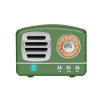 Dosmix Wireless Stereo Retro Speakers, Portable Bluetooth Vintage Speakers with Powerful Sound, Hands-Free Calls, Alexa Support, TF Card, AUX for Kitchen Bedrooms Party Outdoor Android iOS Green