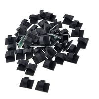 uxcell Plastic Wire Holder Cable Tie Mount Base, 10 mm, Black, 50 Piece