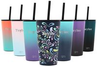 Simple Modern Personalized 16oz Classic Tumbler - Gifts for Men & Women Custom Laser Engraved Name - Vacuum Insulated Travel Mug Cup Pattern: Floral Swirl