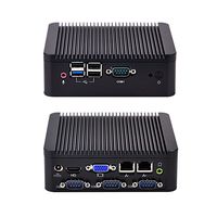 Fanless Bay Trail J1900 nettop PC Q190P 8G ram 16G SSD with Dual gigabit LAN RJ45 4 serail Ports Blue-ray 1080p fanless Mini pcs