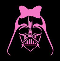 Female Darth Vader - Vinyl - 5" tall (color: PINK) decal laptop tablet skateboard car windows stickers