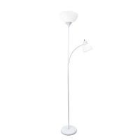 Simple Designs Home LF2000-WHT Floor Lamp with Reading Light, White