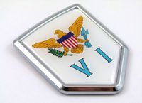 Virgin Islans VI USA State Flag Car Chrome Emblem Decal Sticker Bike Laptop Boat 3dd Sticker Badge