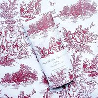 Gift Wrap Tissue - Romantic French Toile Design - Burgundy on off-white tissue (10 Ct)