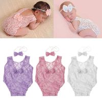 Abicial Newborn Baby Girl Boy Photography Prop, Fashion Newborn Baby Photo Props Backless Hollow Bowknot Lace, Photography Prop Photo Set Gift