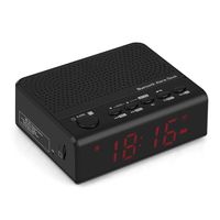MX-19 Bluetooth Alarm Clock Speaker, VBESTLIFE LED Wireless Bluetooth Speaker with Mic, Support TF Card, USB, Hands-Free Call, Black