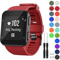 GVFM Band Compatible with Garmin Forerunner 35, Soft Silicone Replacement Watch Band Strap for Garmin Forerunner 35 Smart Watch, Fit 5.11-9.05 Inch (130-230 mm) Wrist (Dark Red (Black Buckle))