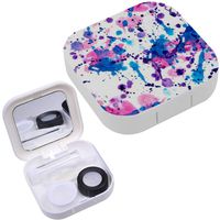 Portable Contact Lens Case Box Travel Kit Mirror + Bottle + Tweezers Container Holder [ Watercolor ]