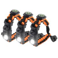 LeMotech 21 in 1 Adjustable Paracord Survival Bracelet, Tactical Emergency Gear Kit Includes SOS LED Flashlight, Bigger Compass, Thermometer, Rescue Whistle and Fire Starter - Outdoor Hiking Camping