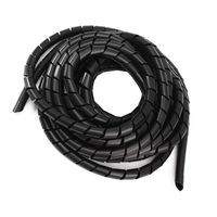 Aodesy TV PC Cinema Cable Tidy Wrap Organizer Spiral Wrapping Band 12mm 6.5M Long Black Color