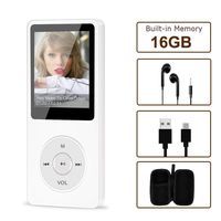 Portable MP4/MP3 Player, Aigital HiFi Music Adapter Built-in 16GB Memory Can Expand to 128GB, Economic Multifunctional Mini Music Player with Earphones, Video/Photo/FM Radio/Record Function Supported