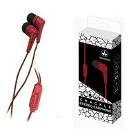 in-Ear Headphone, with Microphone Wied Cell Phone Earphone Noise Isolating for iPhone 5S 6 Plus Android Phone Nylon Braided 4FT Long Cord iWireless USA (Red/Black)