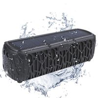 ABFOCE Solar Bluetooth Speaker Portable Outdoor Bluetooth IPX6 Waterproof Speaker with 5000mAh Power Bank,60 Hours Play Time Dual Speaker with Mic, Stereo Sound with Bass Home Wireless Speaker-Black