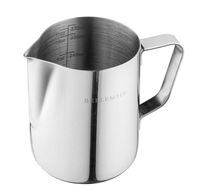 Stainless Steel Milk Frothing Pitcher, by Bellemain- Ideal for Espresso Machines and Latte Art, 12 oz./350 mL perfect size for making 1 cappuccino or 2 lattes, Larger pitchers force you to waste milk.