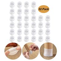 32pc Silicone Furniture Chair Legs Caps - Furniture Leg Silicon Protection Covers - Anti-Slip Table Feet Pad Floor Protector - Foot Protection Bottom Cover Prevents Scratches and Noise