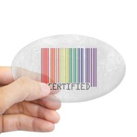 Sticker Clear (Oval) Gay Certified Pride Bar Code