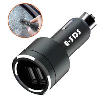E-SDS Dual USB Car Charger Safety Hammer & Auto Crash Emergency Escape Tool, 24W Car Phone Charger Adapter with Window Glass Breaker