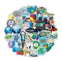 Vsco Cute Go Green Stickers for Water Bottles[50pcs] Protect Environment, Animal, Less Plastic Recycle for Laptop Computer Bike Helmet Motorcycle Bumper Luggage Helmet Skateboard, Gift for Kids