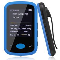 Alexan 8GB MP3 Player with Bluetooth 4.2 Wearable MP3 Player with Clip, Portable Lossless Sound Music Player with Headphones FM Radio, Pedometer,Voice Recorder ( 8GB Blue )