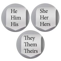 Buttonsmith Pronoun Set 1.25" Button - Pack of 100 - Union Printed and Union Made - Made in the USA