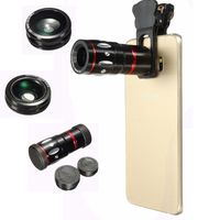 Phone Camera Lens Kit, Amever 4 in1 10x Zoom Telephoto Fish Eye + Wide Angle + Micro Clip Lens for iPhone 6S 6,iPhone 7 7plus, Samsung,HTC,Ipad,Tablet PC,Laptops