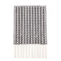 Rhinestone Bling Paper Sticks for Lollipop Cake Pop Apple Candy Buffet Treat Party Favor 6 inch (Silver, 72)
