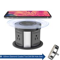 Automatic Pop Up Sockets,Hidden Recessed Power Strip Surge Protector,Pop Up Power Outlet,with Wireless Charger,USB Charging Ports, AC Outlets,RJ45 Cat6 Data Port and HDMI Port,for Office Conference