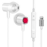 KINPS Apple MFI Certified Earphones Earbuds with Lightning Connector, EarPods with Microphone and Remote Control Compatible with iPhone 11 Pro/11/X/XS/Xs Max/XR/8/7 and so on (White)
