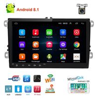 Double Din Car Stereo Android 8.1 Car Radio Bluetooth 9" Touch Screen Head Unit 1+16G Indash Support WiFi/Bluetooth/GPS Navigation/Mirror Link/Rear View Camera/DVR for VW Golf Tiguan Touran Skoda