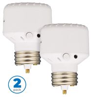 Westek Light Sensor Socket Control for Outdoor Light Bulbs and Indoor Lighting, 2 Pack - Automatic Dusk to Dawn Settings, Ideal for Porch Light Bulbs and Floodlights - SLC6CBC-4