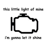 Check Engine Light - Black 5" Vinyl Decal for Car, Macbook, or Other Laptop