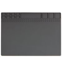 Soldering Mat Heat Resistant 932°F Magnetic Silicone Electronic Repair Mat  for Cellphone, Laptop, Computer, Heat Insulation Pad for Soldering Iron Station15.9" x 12" (Grey)