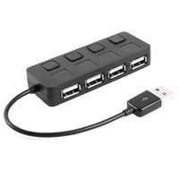 uxcell 4-Port USB 2.0 Hub High Speed ON/Off Sharing Switch Black for PC