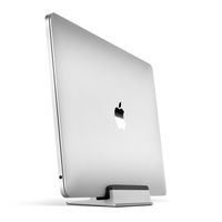 UPPERCASE KRADL Small Profile Space Saving Aluminum Vertical Stand for MacBook Pro 13" or 15" (2016 2017 2018 2019 Releases) (Silver/Black)