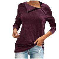 Padaleks Women's Sweatshirt Pullover Zipper Collar Long Sleeve Shirts Hoodie Sweater Loose Blouse Tops Wine