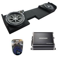 Compatible with 2014 - UP Chevy Silverado Double Cab Kicker Comp C12 Dual 12 Sub Box CXA600.1 Amp (Renewed)