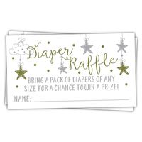50 Twinkle Twinkle Little Star Diaper Raffle Tickets | Gender Neutral Baby Shower Game