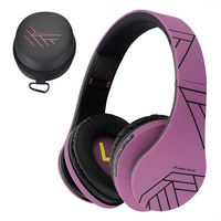 PowerLocus Bluetooth Over-Ear Headphones, Wireless Stereo Foldable Headphones Wireless and Wired Headsets with Built-in Mic, Micro SD/TF, FM for iPhone/Samsung/iPad/PC (Purple)