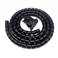 Black Cable Wire Organizer Cord Sleeve Management Cord Hider for Computer, TV, Flexible Cord Bundler Wire Wrap Cable Management System for Office and PC