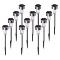 Solar Lights Outdoor, 12Pack Stainless Steel Outdoor Solar Lights - Waterproof, LED Landscape Lighting Solar Powered Outdoor Lights Solar Garden Lights for Pathway Walkway Patio Yard & Lawn-Cool White