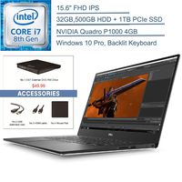 2020 Dell Precision 5530 Mobile Workstation 15.6" FHD Business Laptop Computer,Intel 6-Core i7-8850H, 32GB, 500GB HDD +1TB PCIe SSD, Quadro P1000, Windows 10 Professional+EST External DVD+Accessories
