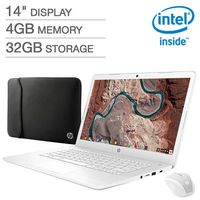 2019 HP Chromebook Premium Laptop Notebook Computer 14" Full HD IPS WLED-Backlit Display Intel Celeron N3350 Processor 4GB LPDDR4 Memory32GB eMMC Bonus Sleeve Wireless Mouse Bluetooth 4.2 Chrome OS