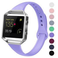 Acrbiutu Bands Compatible with Fitbit Blaze, Slim Thin Narrow Replacement Silicone Sport Accessory Strap Wristband with Metal Frame Compatible for Fitbit Blaze Women Men