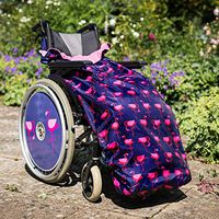 Wheelchair Blanket | Fleece-Lined & Waterproof | Universal fit for Manual and Powered wheelchairs | Adult Size (Navy Flamingo)