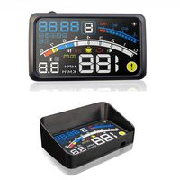 5.5 inch OBDII Car Windshield HUD Head Up Display, OBD2 II/EUOBD car HUD Head Up Display with Over speed Warning System, Projector Windshield Auto Electronic Voltage Alarm, Bracket (blue)