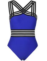 Hilor Women's One Piece Swimwear Front Crossover Swimsuits Hollow Bathing Suits Monokinis Royal Blue S/US4-6