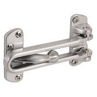 Defender Security U 9901 Swing Bar Lock for Hinged Swing-in Doors - Secondary Security Lock for Door and Home Security, 3-7/8" Bar Length, Diecast Zinc Construction with a Brushed Chrome Finish