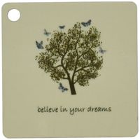 3dRose Butterfly Tree Believe in Your Dreams Key Chains, Set of 2 (kc_179153_1)