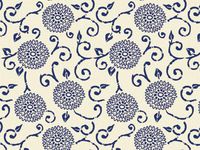 10ct Blue Indigo Rhapsody Floral on Cream Tissue Paper Gift Wrapping 20"x30" Sheets nfLG -1088