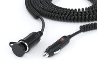 Pwr Cigarette Lighter Extension Cord, 12V Car Charger Socket Power Plug Cable 18AWG UL Listed (12 Ft Uncoiled / 2.5 Ft Coiled)